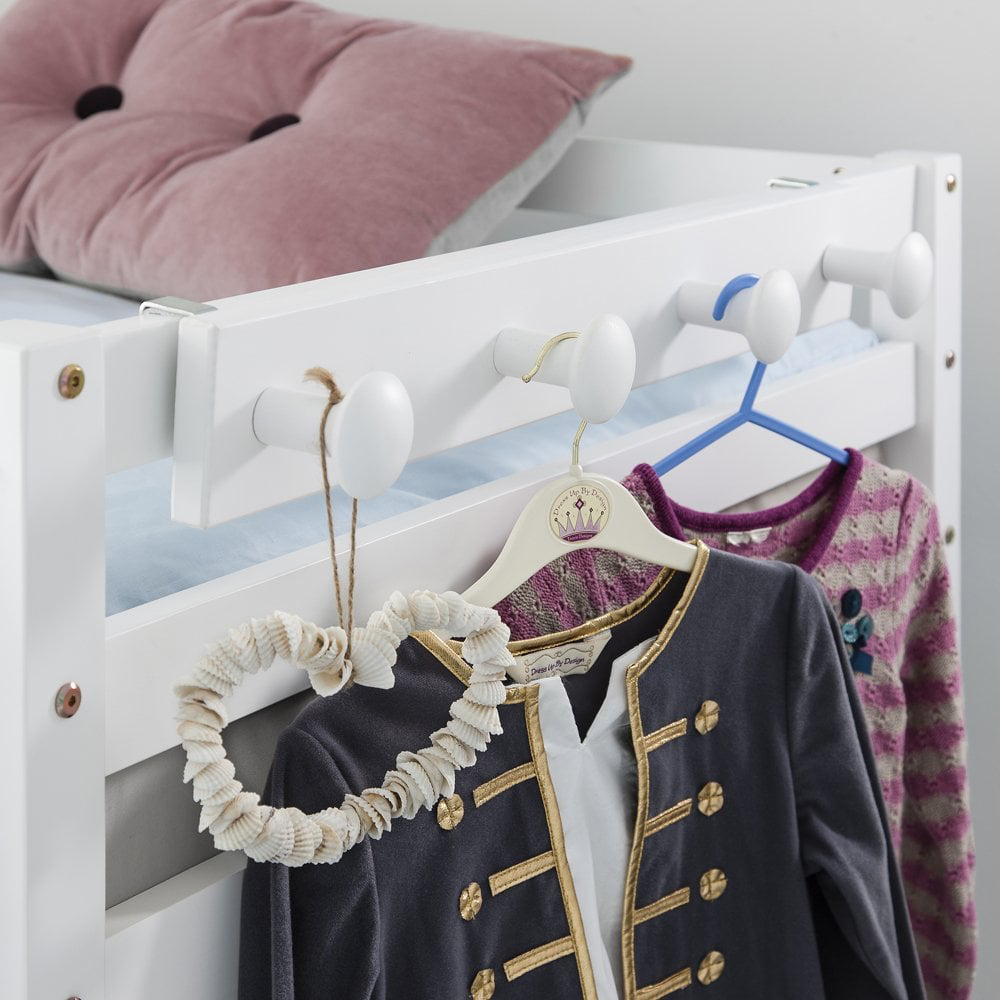 Noa and Nani White Coat Hook Peg Rail for Bunk and Cabin Bed Image 2