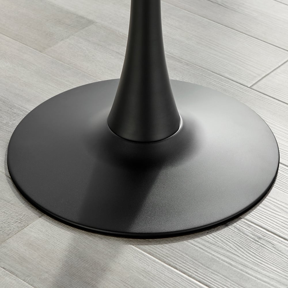 Furniturebox Elissa Fontana Marble Effect 2 Seater Round Dining Set White Cappuccino and Chrome Image 5