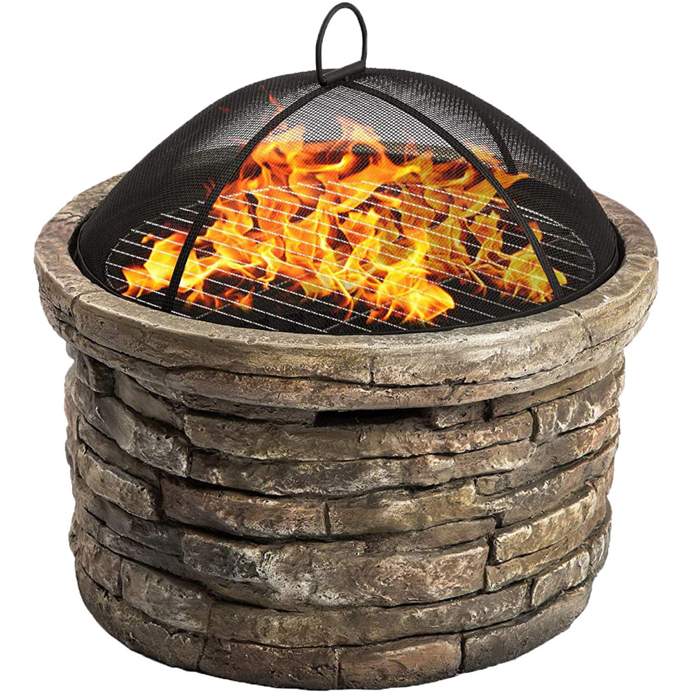 Centurion Supports Fireology Samui Khaki and Stone Effect Fire Pit Image 1