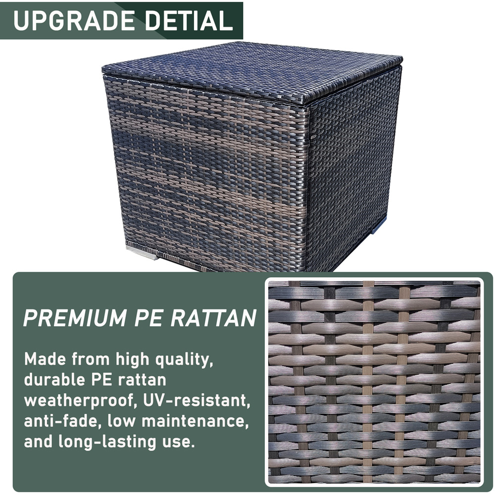 Furniture One Brown Rattan Garden Storage Box with Lid 330L Image 7