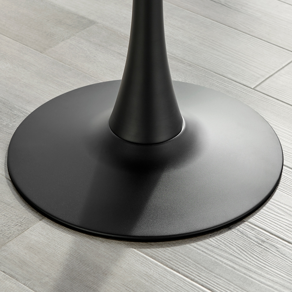 Furniturebox Elissa Cesano Marble Effect 2 Seater Round Dining Set White Navy and Chrome Image 5