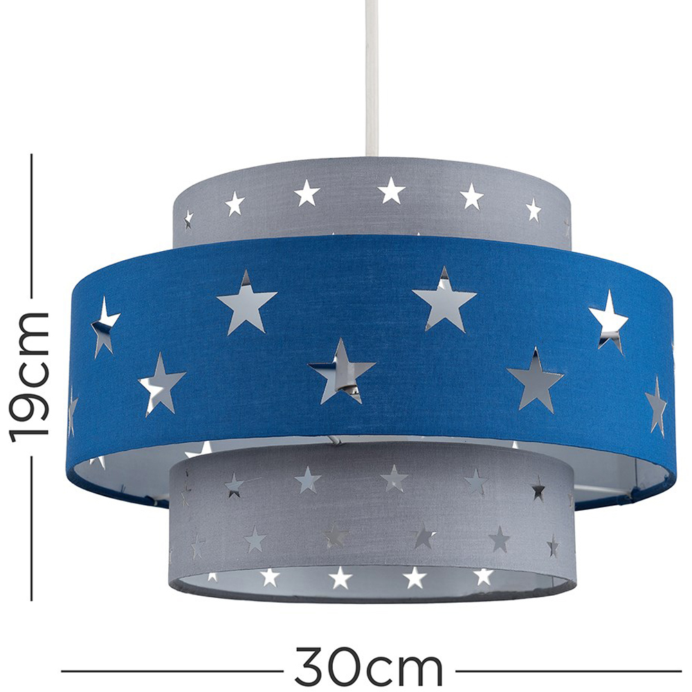 ValueLights Blue and Light Grey Star Pendant Lamp Shade Image 7