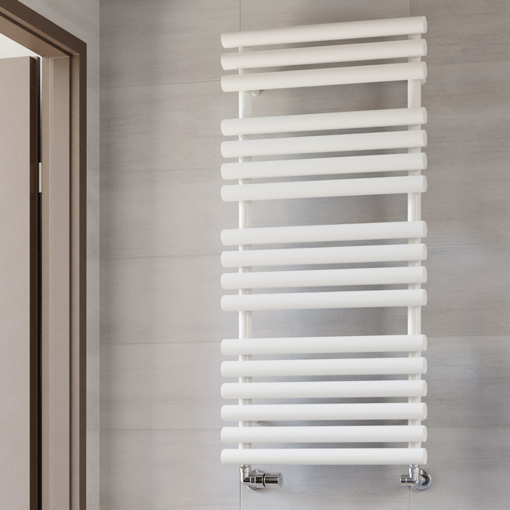 Terma Rolo Towel 2111BTU White Heated Towel Rail 1085 x 520mm Image 2