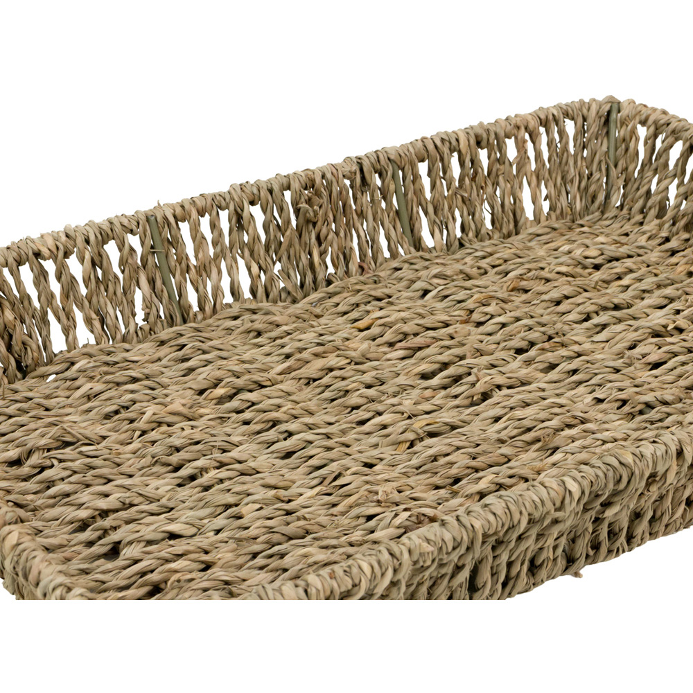 JVL Seagrass Rectangular Tray with Handles Image 4