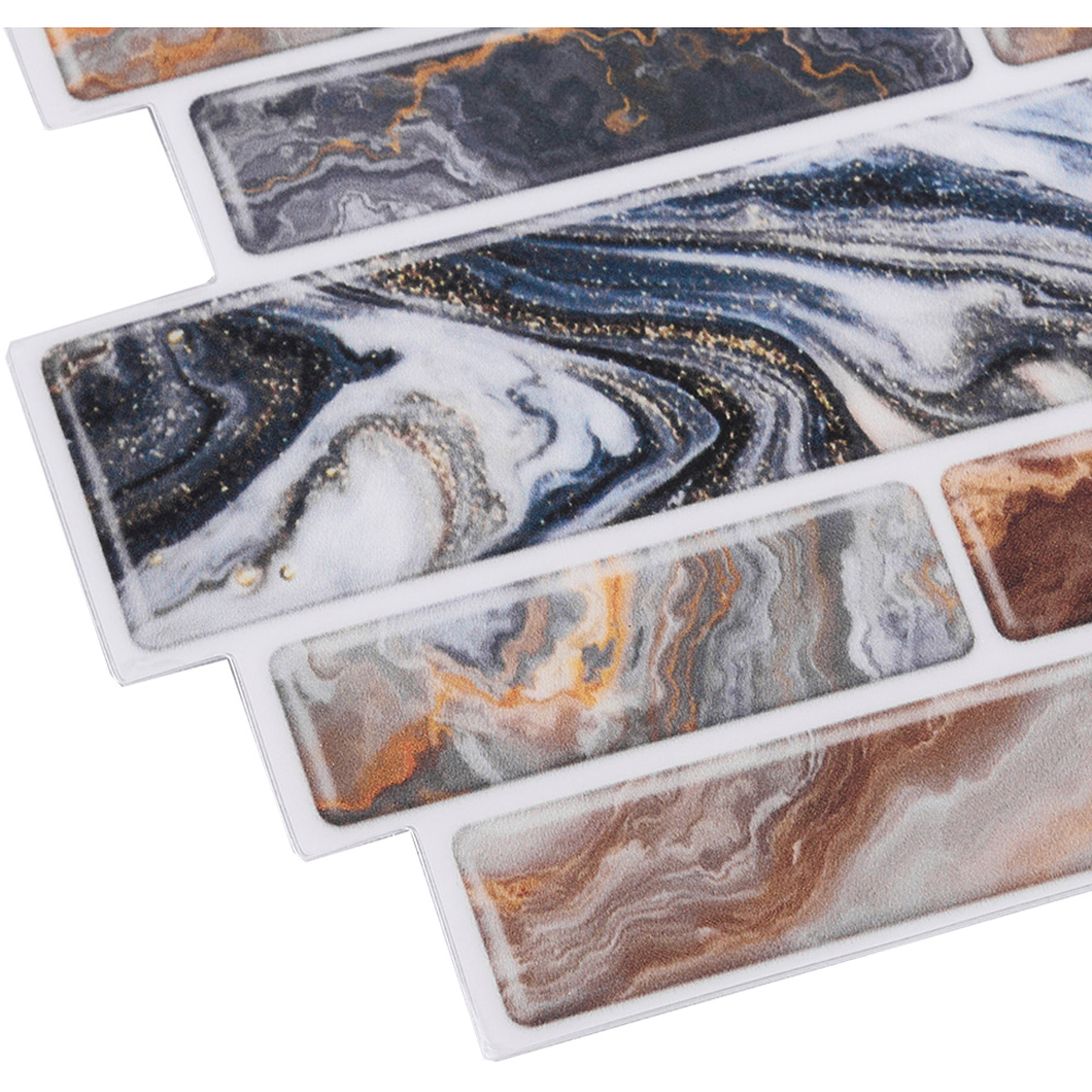 Living and Home Marble Effect Multicolour Self-Adhesive Wall Tile Sticker 20 Pack Image 5
