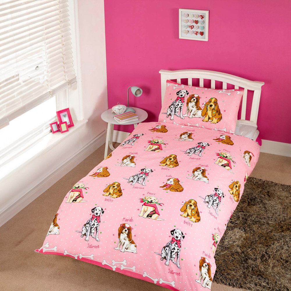Rapport Home Doggies Toddler Pink Duvet Cover Set Image 1