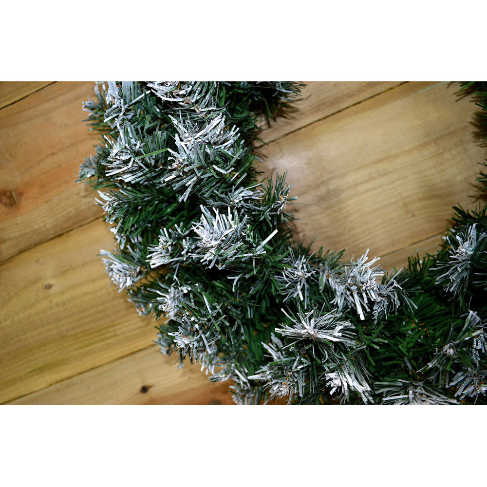 Samuel Alexander Premier Snow Tipped Green Pine PVC Christmas Door Wreath 55cm Image 9