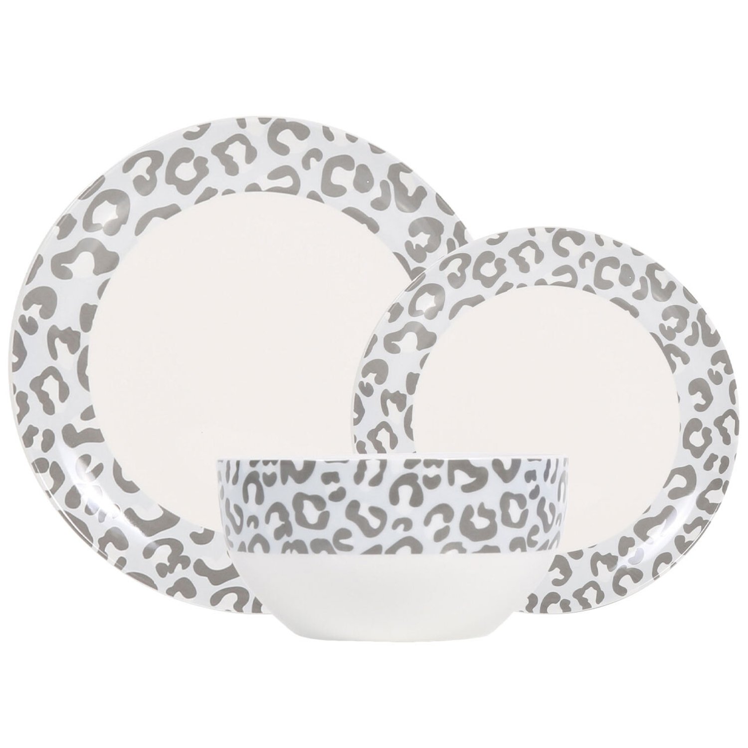 Leopard Print 12 Piece Dinner Set Image