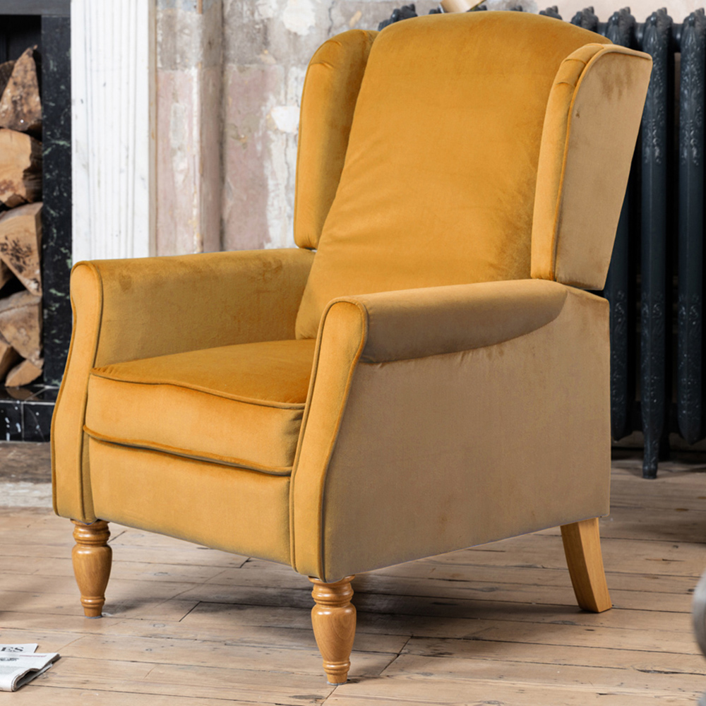 Artemis Home Barksdale Yellow Recliner Armchair Image 1