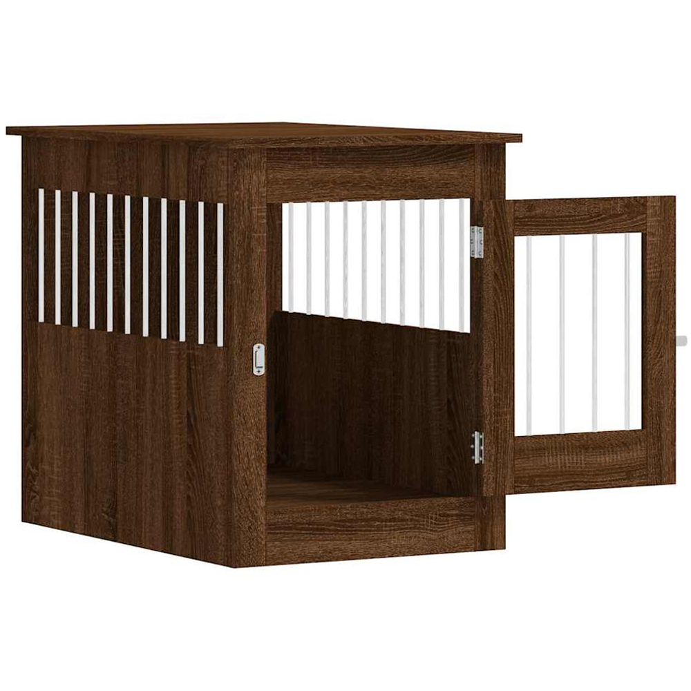 vidaXL Brown Oak Processed Wood Dog Crate Furniture 55 x 80 x 68cm Image 5