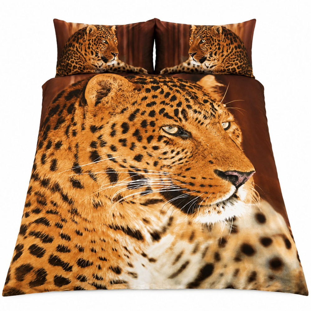 Smart Living King Size 3D Leopard Print Duvet Cover Set Image 2