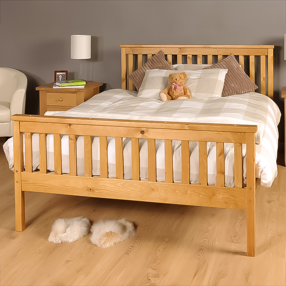 Brooklyn Double Caramel Wooden Bed Frame Image
