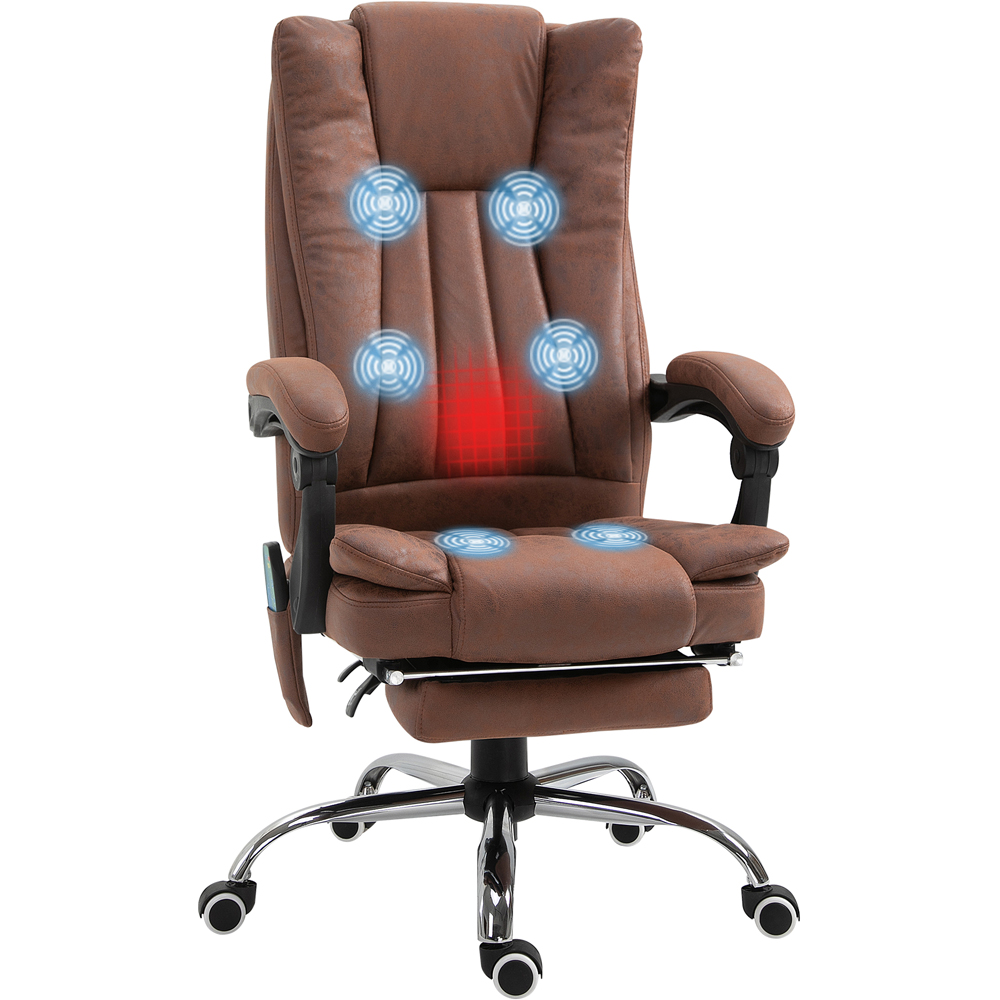 Portland Brown Vibration Massage and Heat High Back Office Chair Image 2