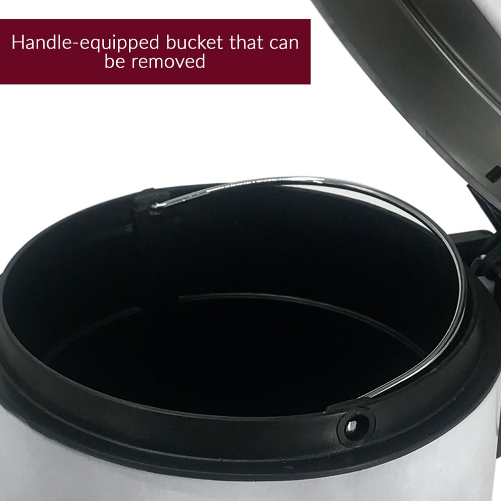 Innoteck Essentials White Pedal Dustbin and Toilet Brush with Holder Set Image 5