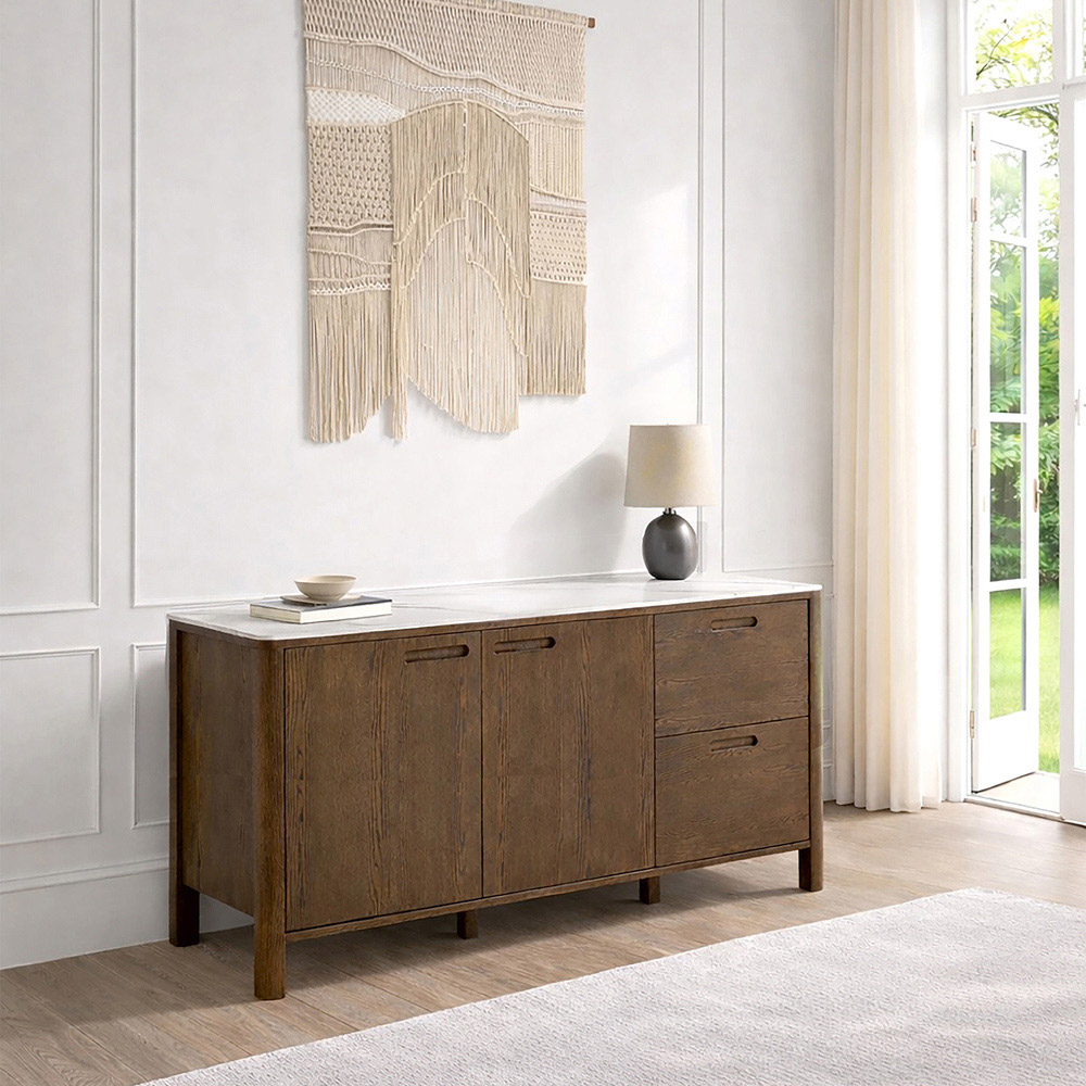 Florence Southampton 2 Door 2 Drawer Cream Ceramic Sideboard Image 9