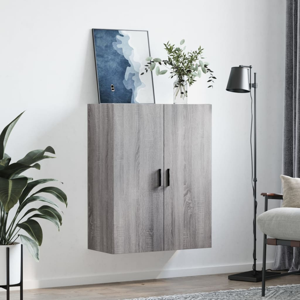 vidaXL 2 Door Grey Sonoma Wall Mounted Cabinet Image 3