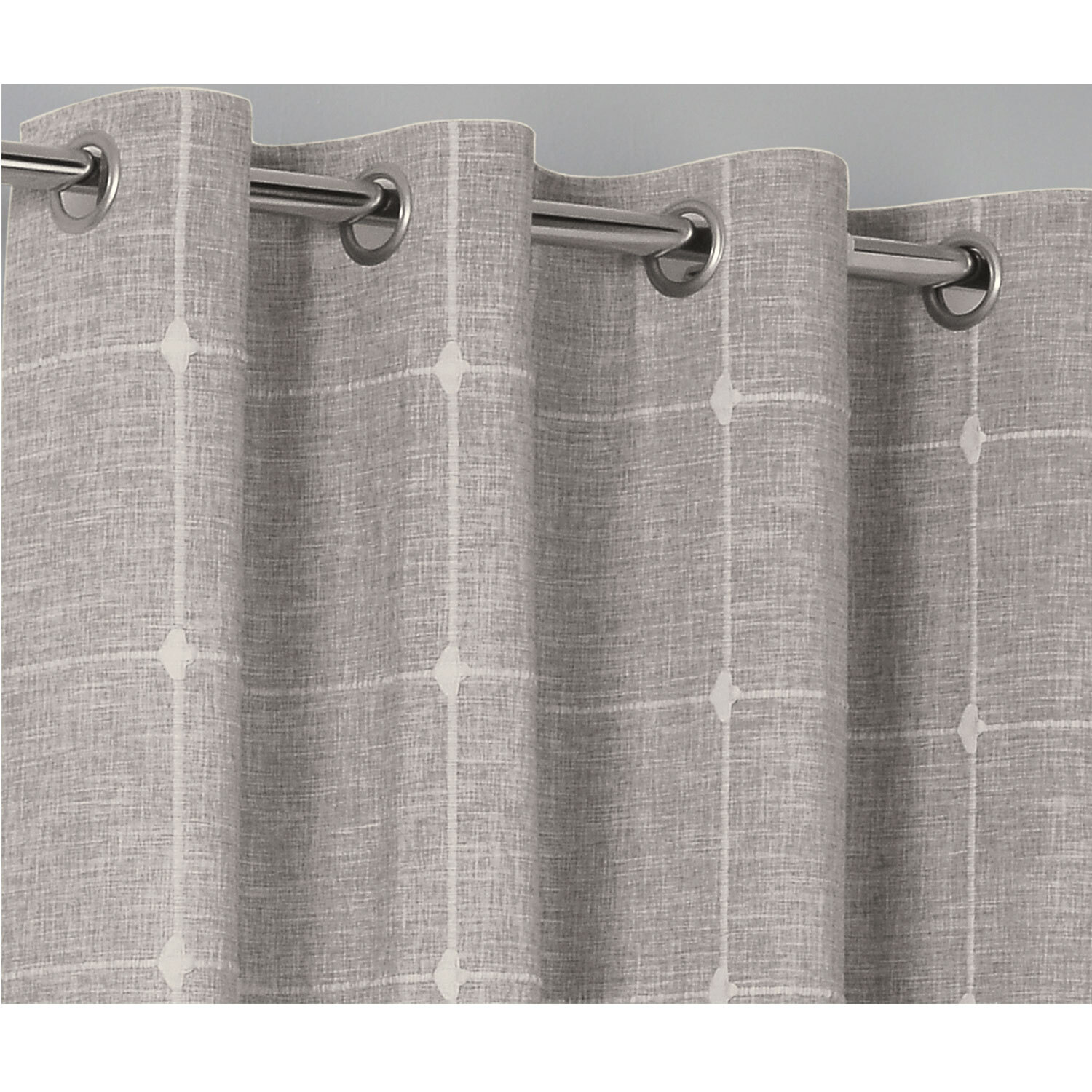 Divante Salcombe Natural Linen Check Curtains 137 x 168cm Image 3