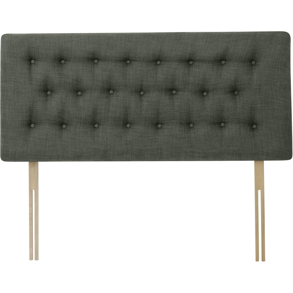 Bedmaster Lona Double Charcoal Linen Buttoned Headboard Image 2