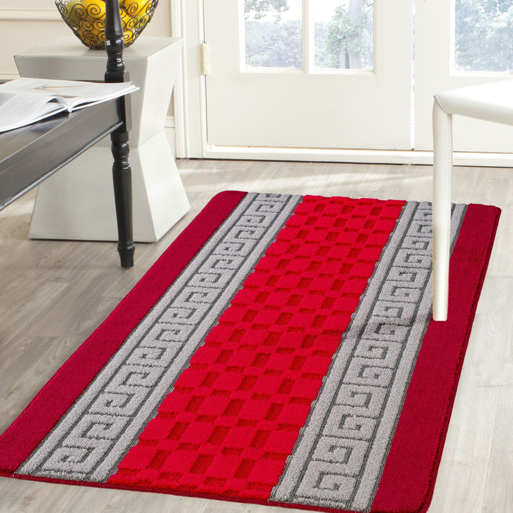 Smart Living Red and Grey Gel Back Non-Slip Door Mat 50 x 80cm Image 3