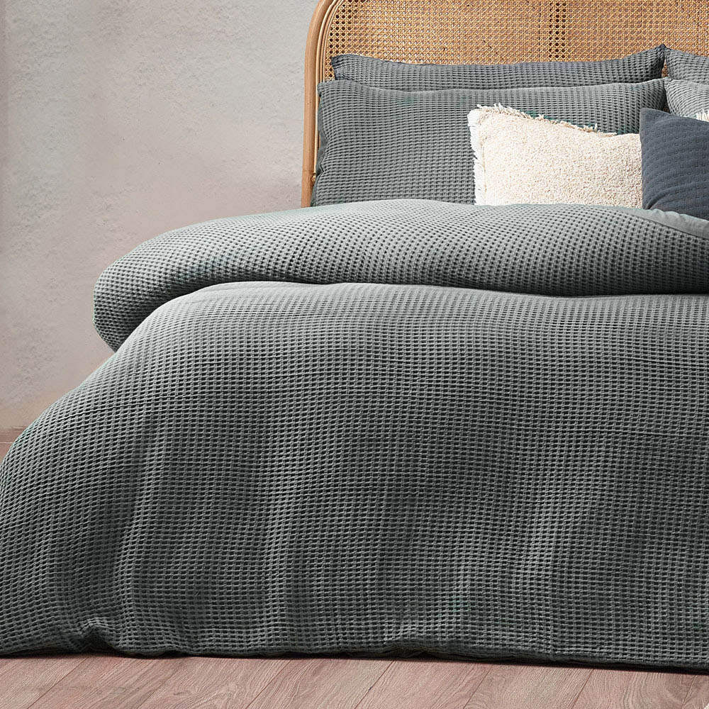 Yard King Size Dusk Chunky Waffle Duvet Set Image 4