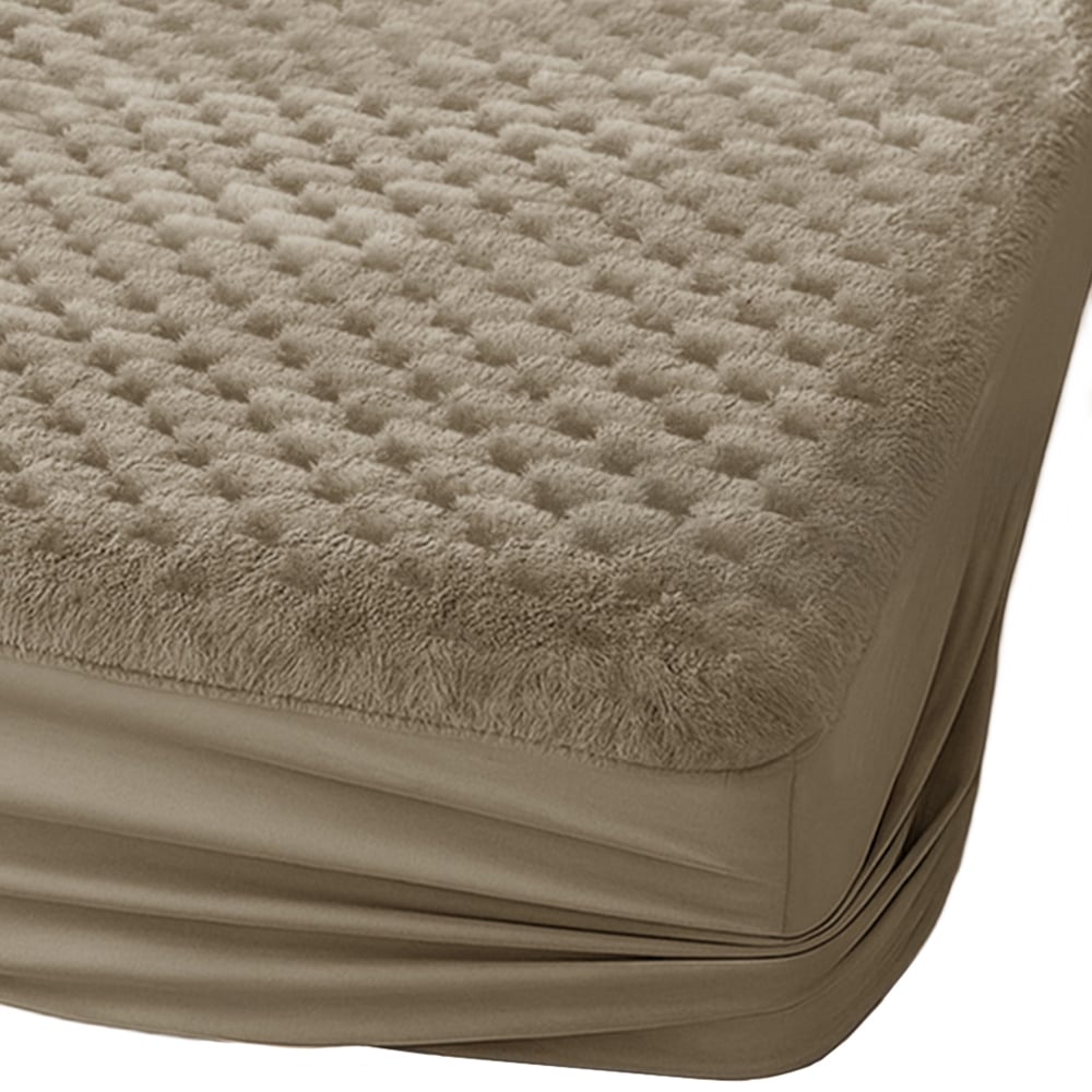Velosso Double Beige Chunky Popcorn Fitted Sheet Image 1
