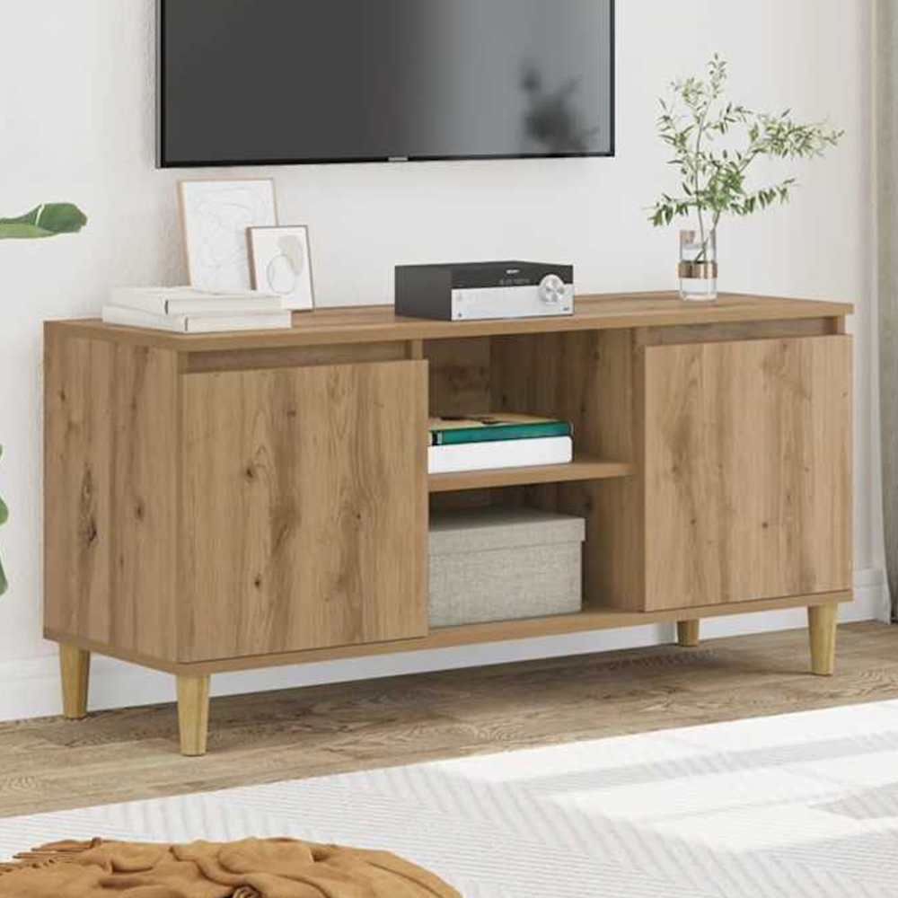 vidaXL 2 Door 2 Shelf Artisan Oak TV Cabinet Image 1
