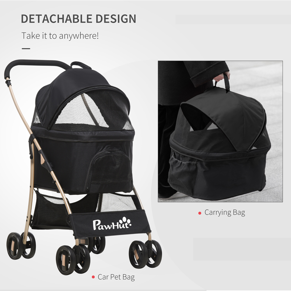 PawHut 3 in 1 Black Pet Stroller Image 5