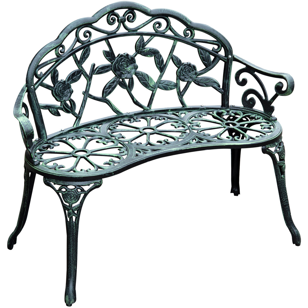 Outsunny 2 Seater Green Garden Bench Image 2