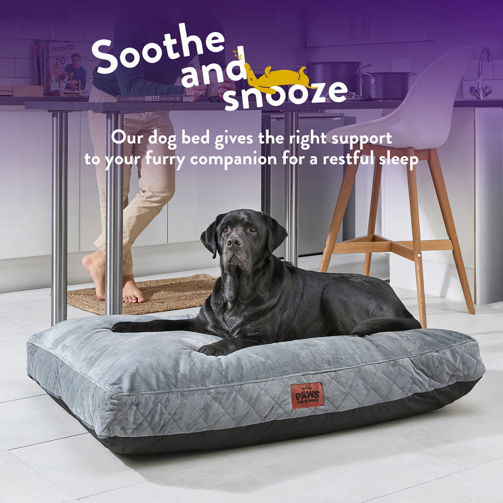Slumberdown Extra Large Grey Padded Pet Bed Image 4