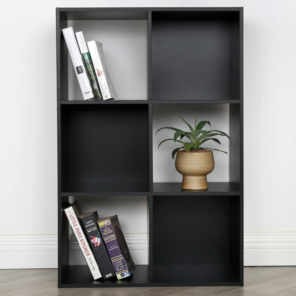 Jane 6 Shelf Black Cube Storage Unit Image 1