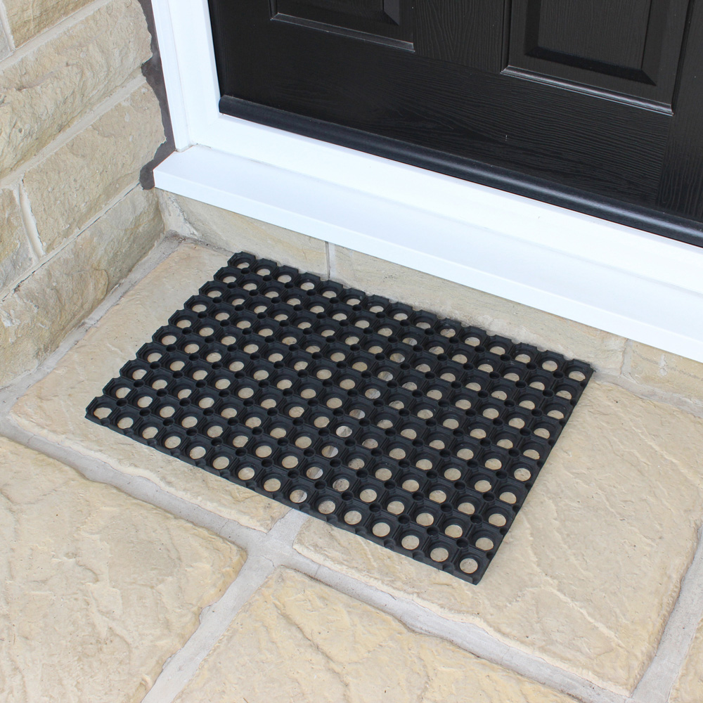 JVL Rondo Rubber Scraper Door Mat 40 x 60cm 2 Pack Image 2