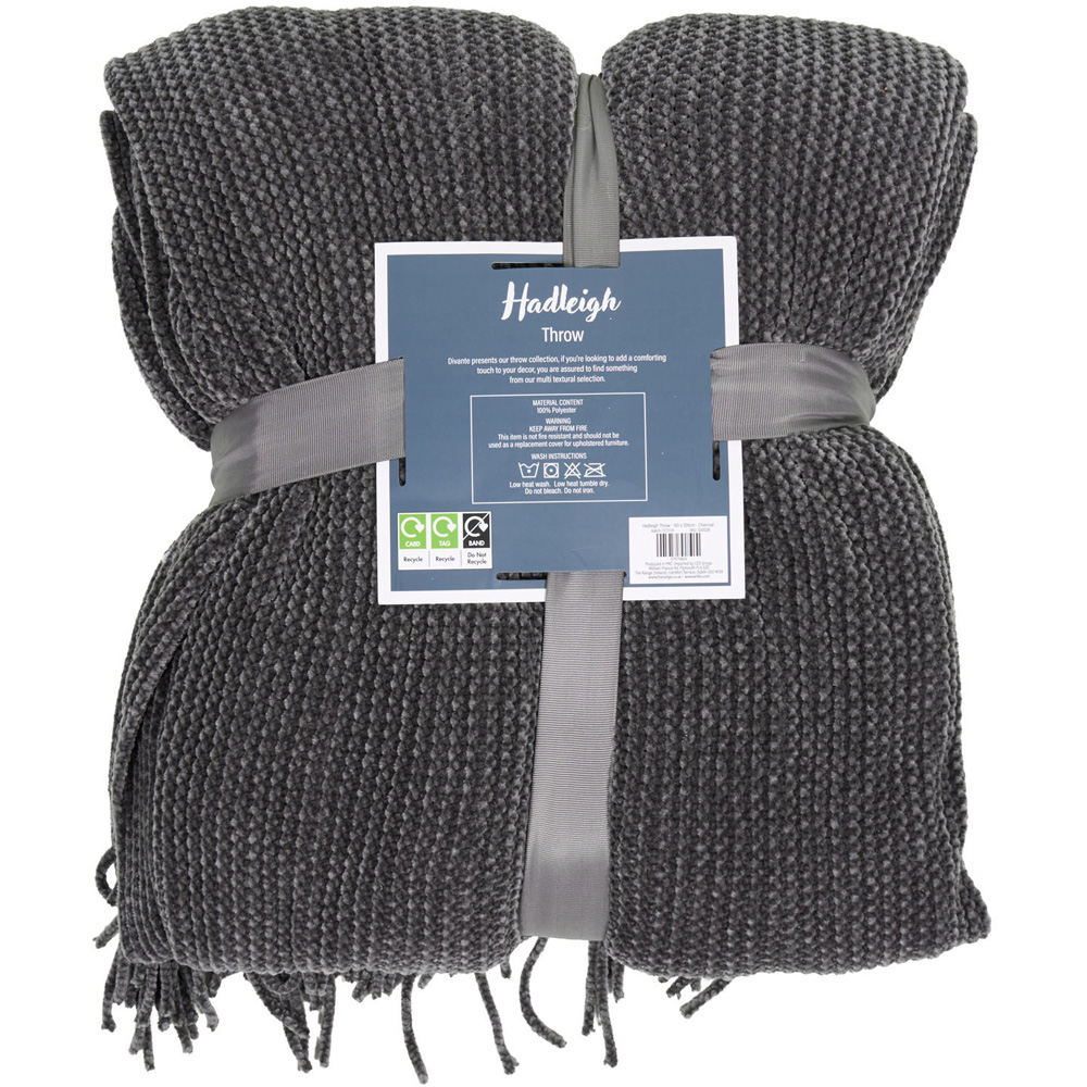 Hadleigh Chenille Throw Charcoal Image 6