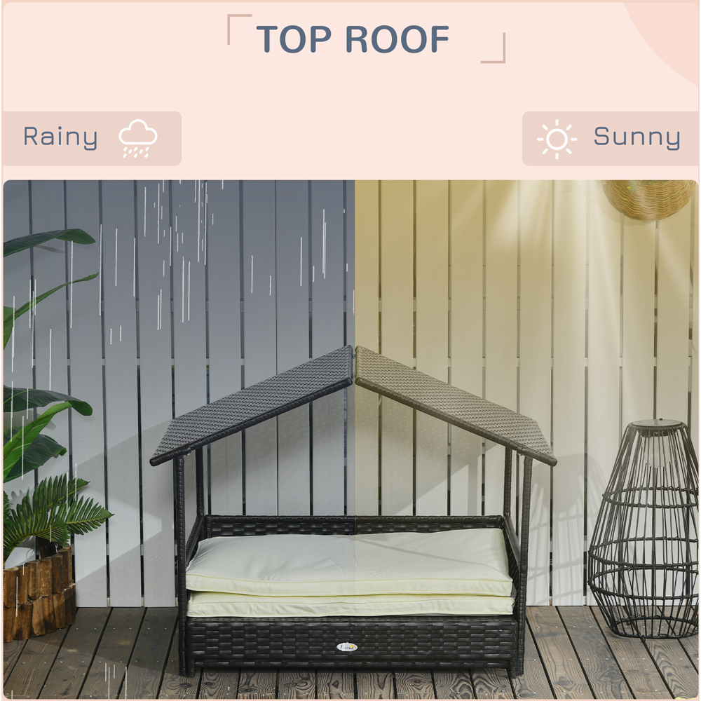 PawHut Extendable Rattan Dog House Cream Image 6