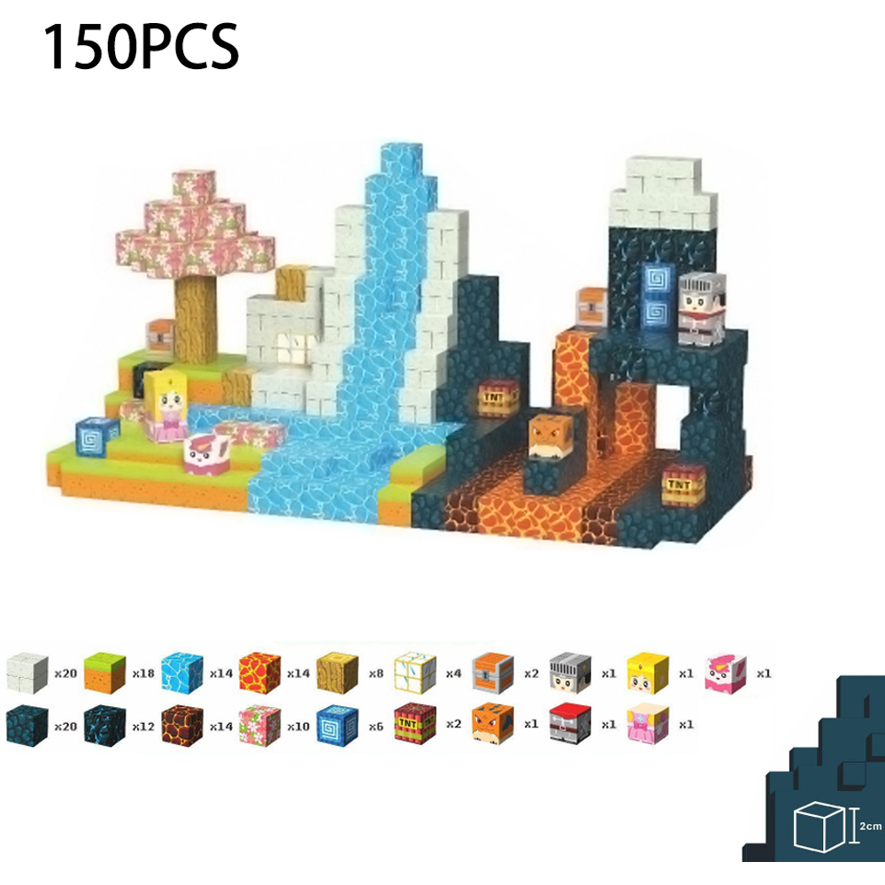 H&O Direct 150 Piece Kingdom Adventure Magnetic Building Block Cube Set Image 7