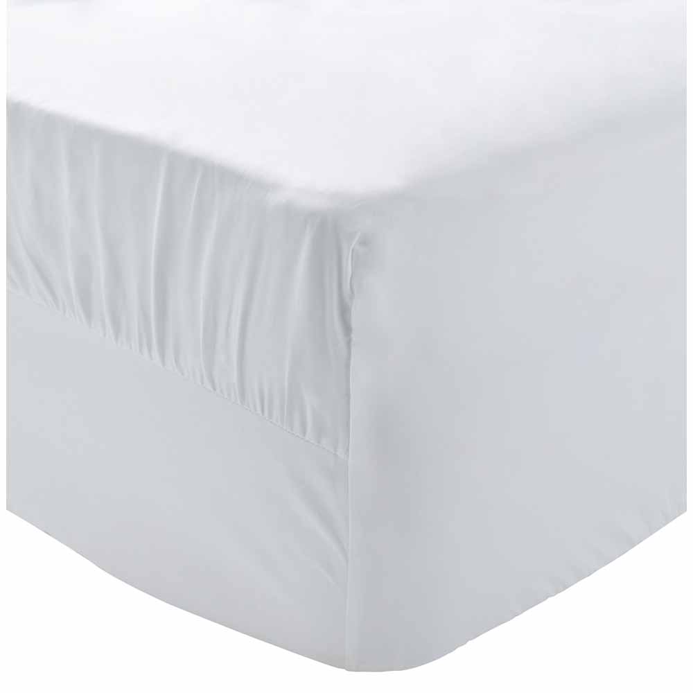 Wilko Best White 100% Egyptian Cotton Super King Size Fitted Sheet | Wilko