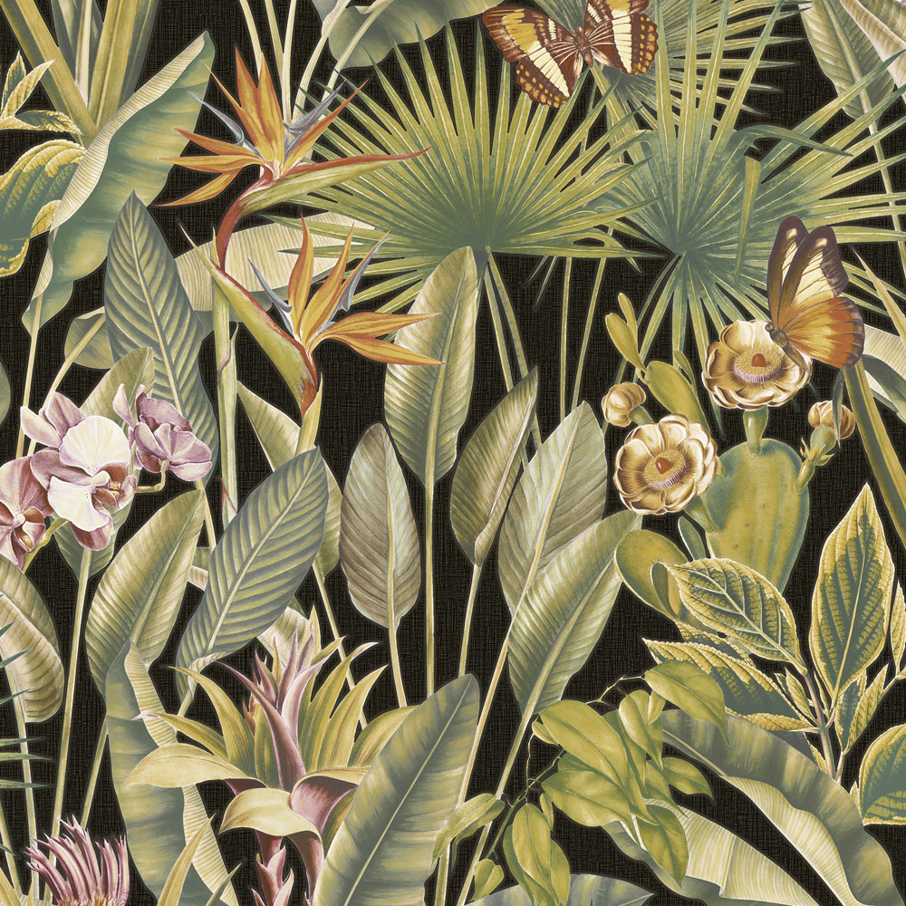 Rasch Wallpaper Zanzibar Black Wallpaper Image 1