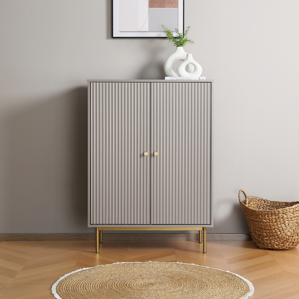 Devon 2 Door Grey Storage Cabinet Image 3