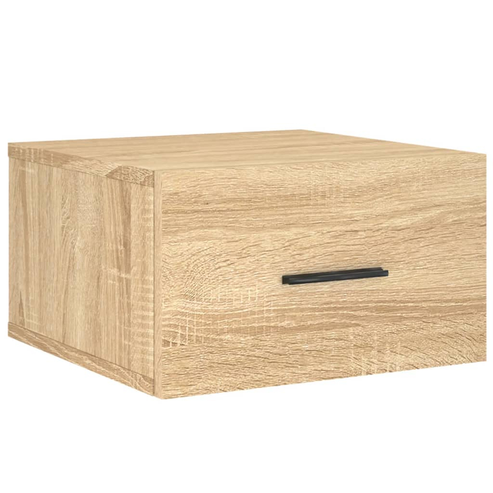 vidaXL Single Door Sonoma Oak Wall Mounted Bedside Cabinet Image 2