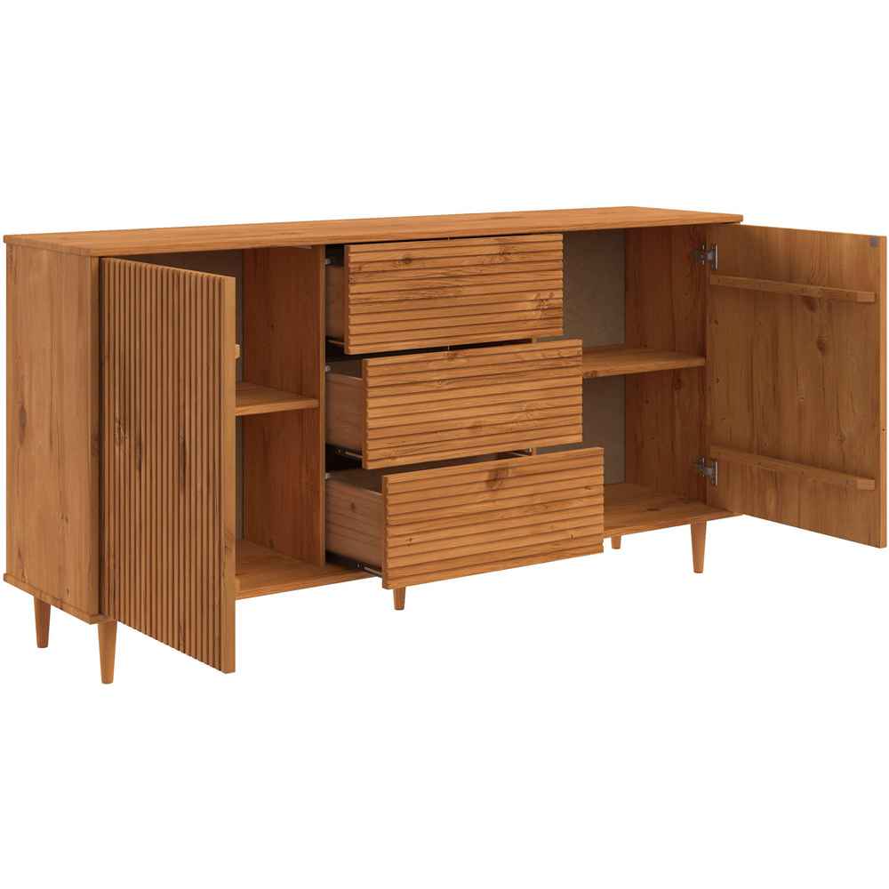 Loft24 Jerzy 2 Door 3 Drawer Stain Wax Sideboard Image 4