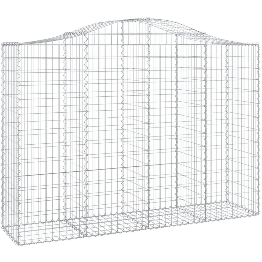 vidaXL Silver Galvanised Iron Arched Gabion Basket 200 x 50 x 140/160cm 8 Pack Image 1