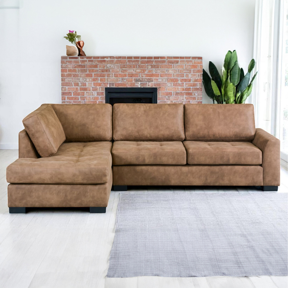 Mayfair Large Corner Sofa Brown Right-hand Image 4