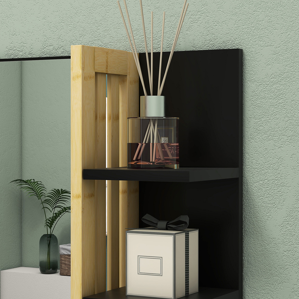 HOMCOM 4 Shelf Black Mirror Wall Mount Vanity Mirror Image 4