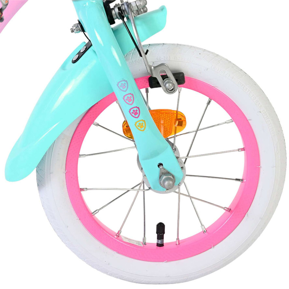 Volare Paw Patrol Kids 12 inch Multicolour Bike with Stabilisers and Basket Image 8