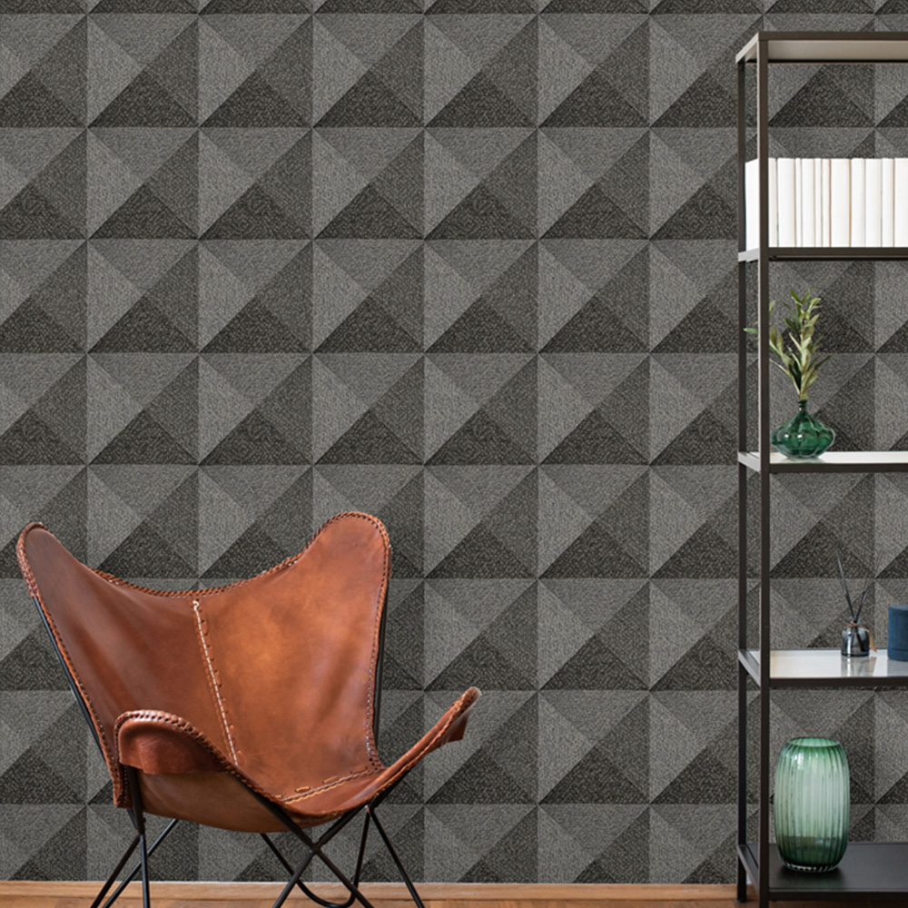 Design ID Weaved Cube Black Wallpaper Image 3