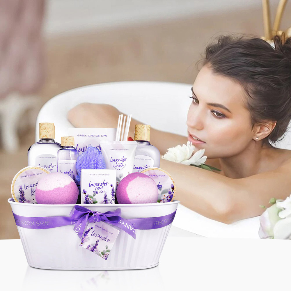 Living and Home 12 Piece Lavender Bath and Shower Set Image 3