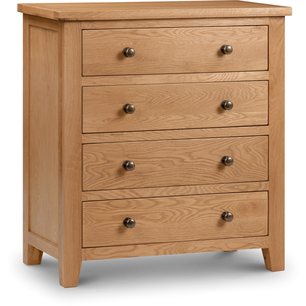 Julian Bowen Marlborough 4 Drawer White Oak Chest of Drawers Image 2
