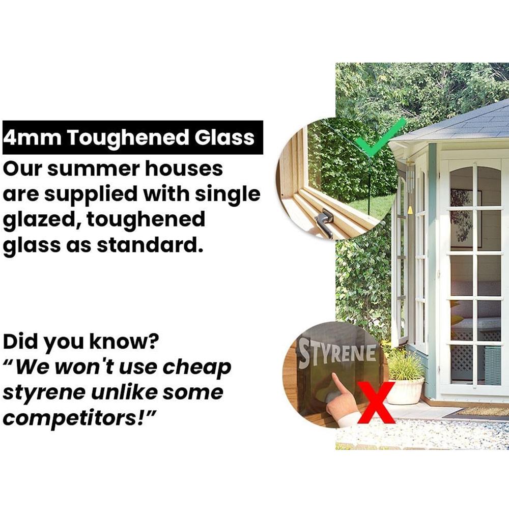Dunster House Vantage 250 8 x 7ft Brown Wooden Hexagonal Summerhouse Image 8