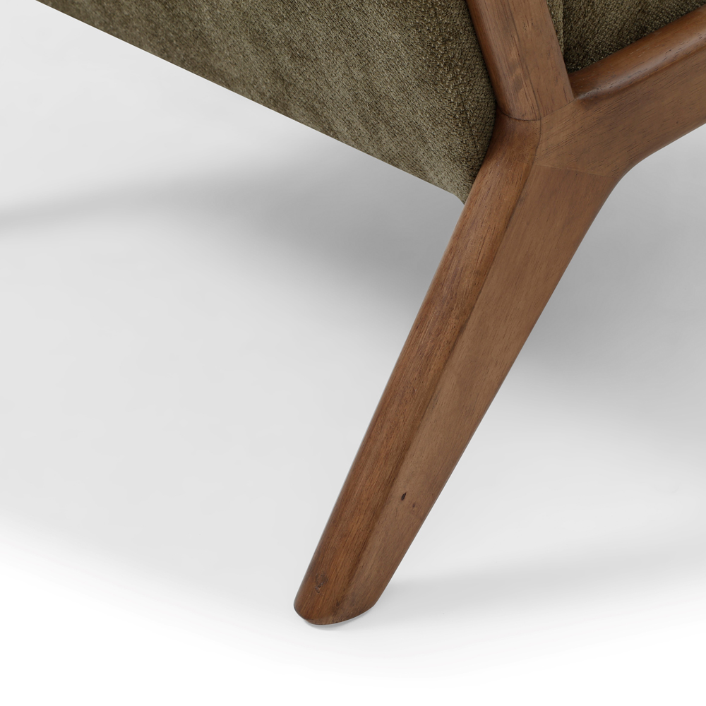 Otis Olive and Brown Chenille Static Ribbed Armchair Image 6