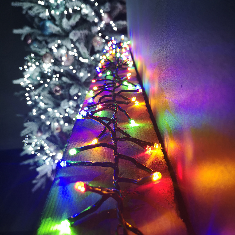 Samuel Alexander Rainbow or White LED Connectable Christmas Cluster Curtain Light 4.8m Image 1