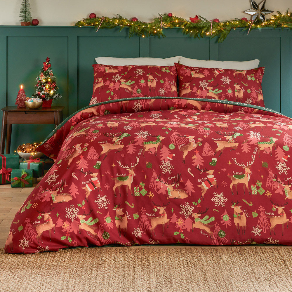 Duvet Day King Size Sleigh Team Soft Touch Reversible Duvet Set Image 1